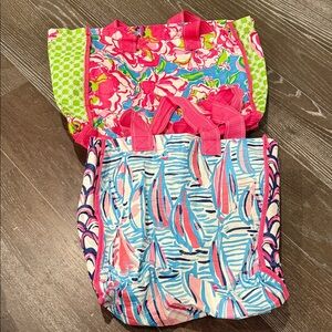 Lilly Pulitzer canvas Tote Bag set of 2